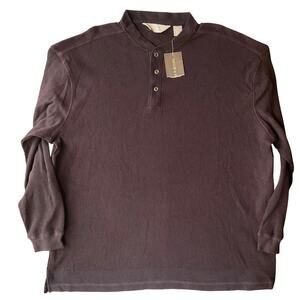 Taylor & Henry Men’s Long Sleeve V-neck 3 Buttons Sweatshirt size 2XL,Taupe Gray